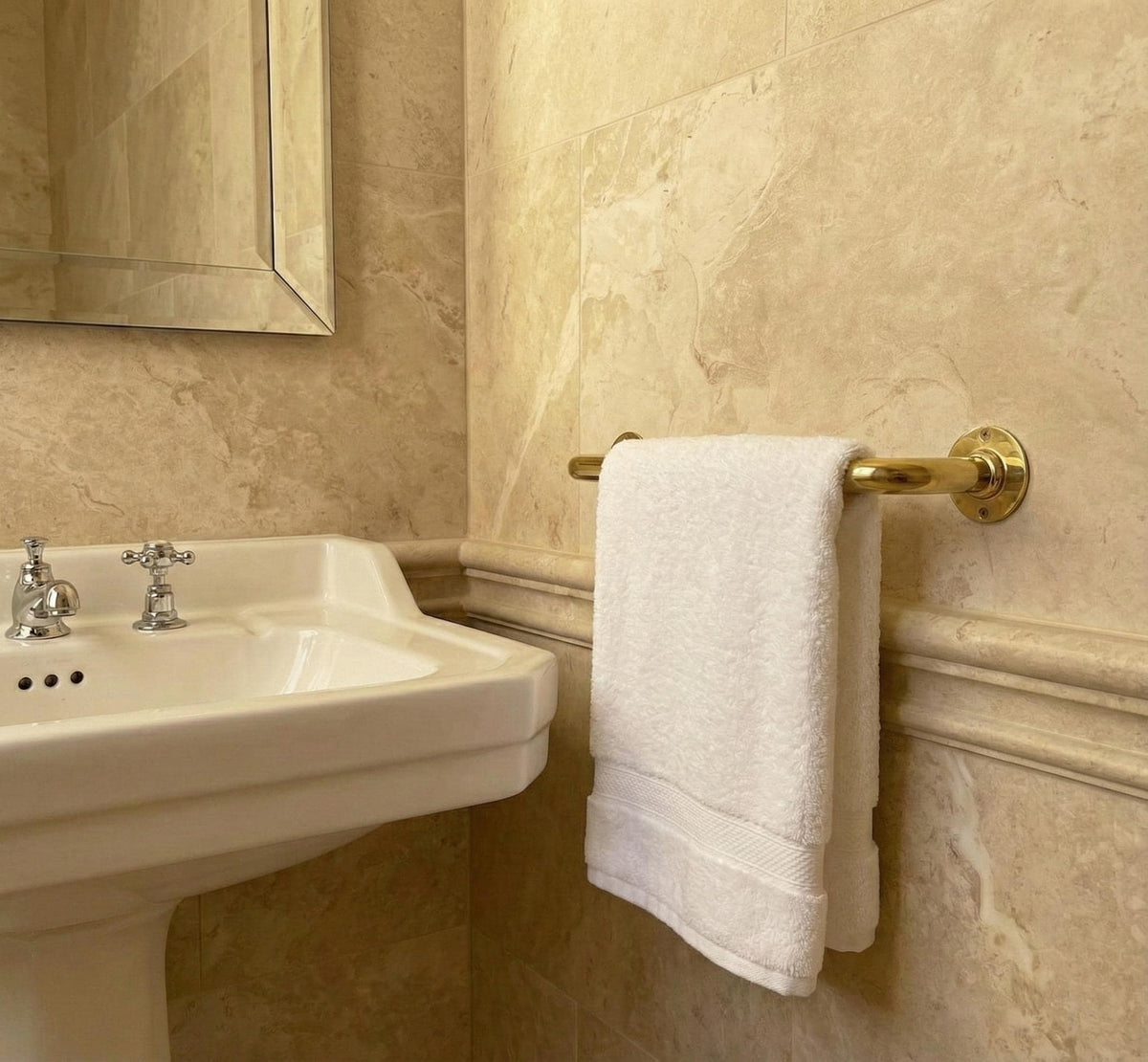Handmade Unlacquered Brass Towel Rod