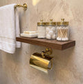 Handcrafted Unlacquered Brass Toilet Paper Holder