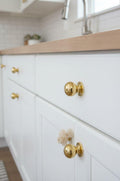 Unlacquered Brass Ball Cabinet Knobs, Drawer Brass Knobs