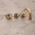 Brass and Resin Wall-Mounted Basin Taps
