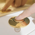 Plumbra™ Solid Brass Air Switch Kit for Garbage Disposal, Unlacquered Raw Brass Button, Dual Outlet Luxury Sink Hardware