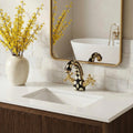 Handmade Brass Bathroom Faucet – Luxury Moroccan Brass Sink Tap with Decorative Inlay, Vintage Style Mixer