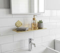 Unlacquered Brass Wall Bathroom Shelf, Handmade Shelves On Wall, Engraved Brass Wall Shelf For Shower