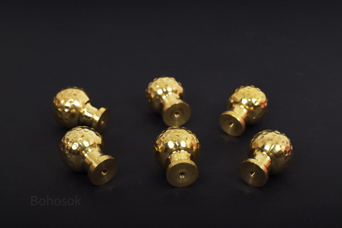 Set Of Solid Unlacquered Brass Kitchen Cabinet Knobs
