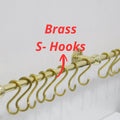 Unlacquered Solid Brass and copper S-Hooks, Kitchen Utensil