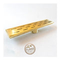 Handmade Unlacquered Brass Linear Shower Floor Drain, Rectangular Design