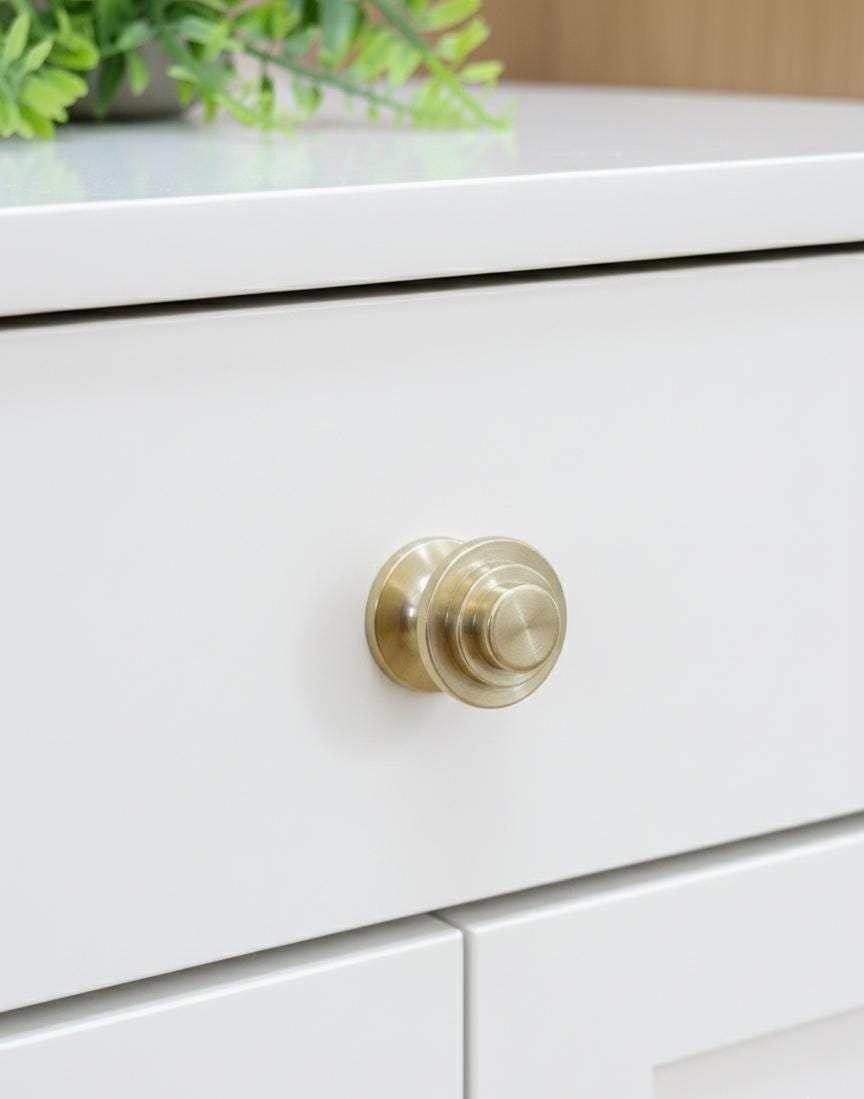 Unlacquered Brass Cabinet Knob, Round Ball Knob