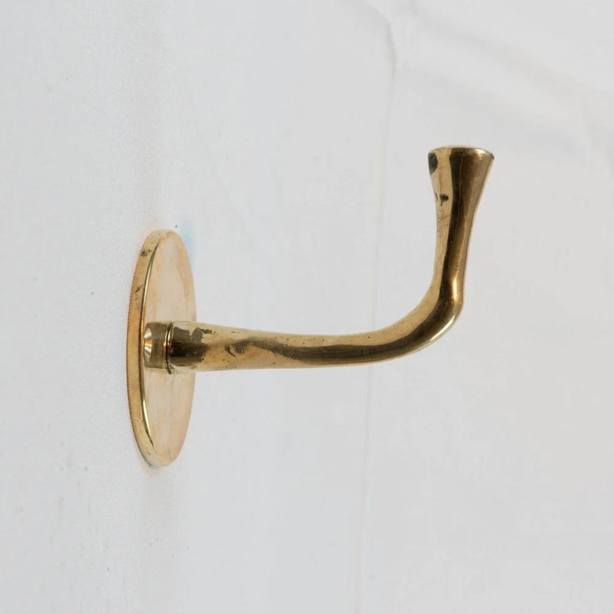 Unlacquered Brass Wall Hook, Vintage Bathroom Towel Hanger