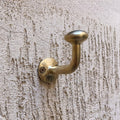 Unlacquered Brass Wall Hook, Solid Handmade Coat Hook for Mudroom & Bathroom