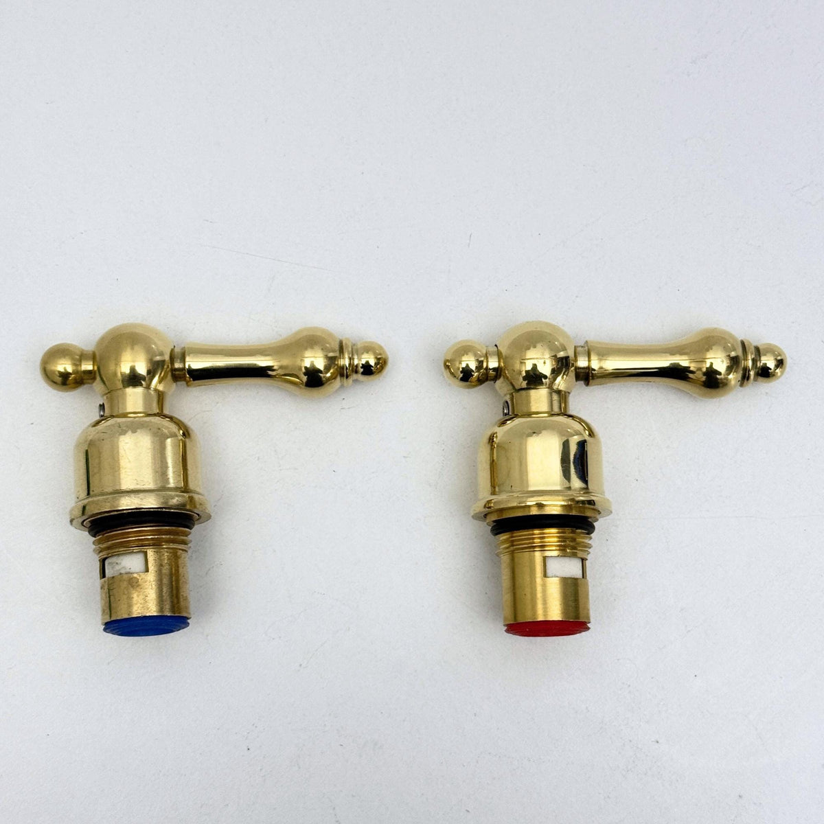 Unlacquered Brass Lever Handles with Cartridge
