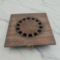Solid Brass Floor Drain with Copper Finish, Square Shower Drain