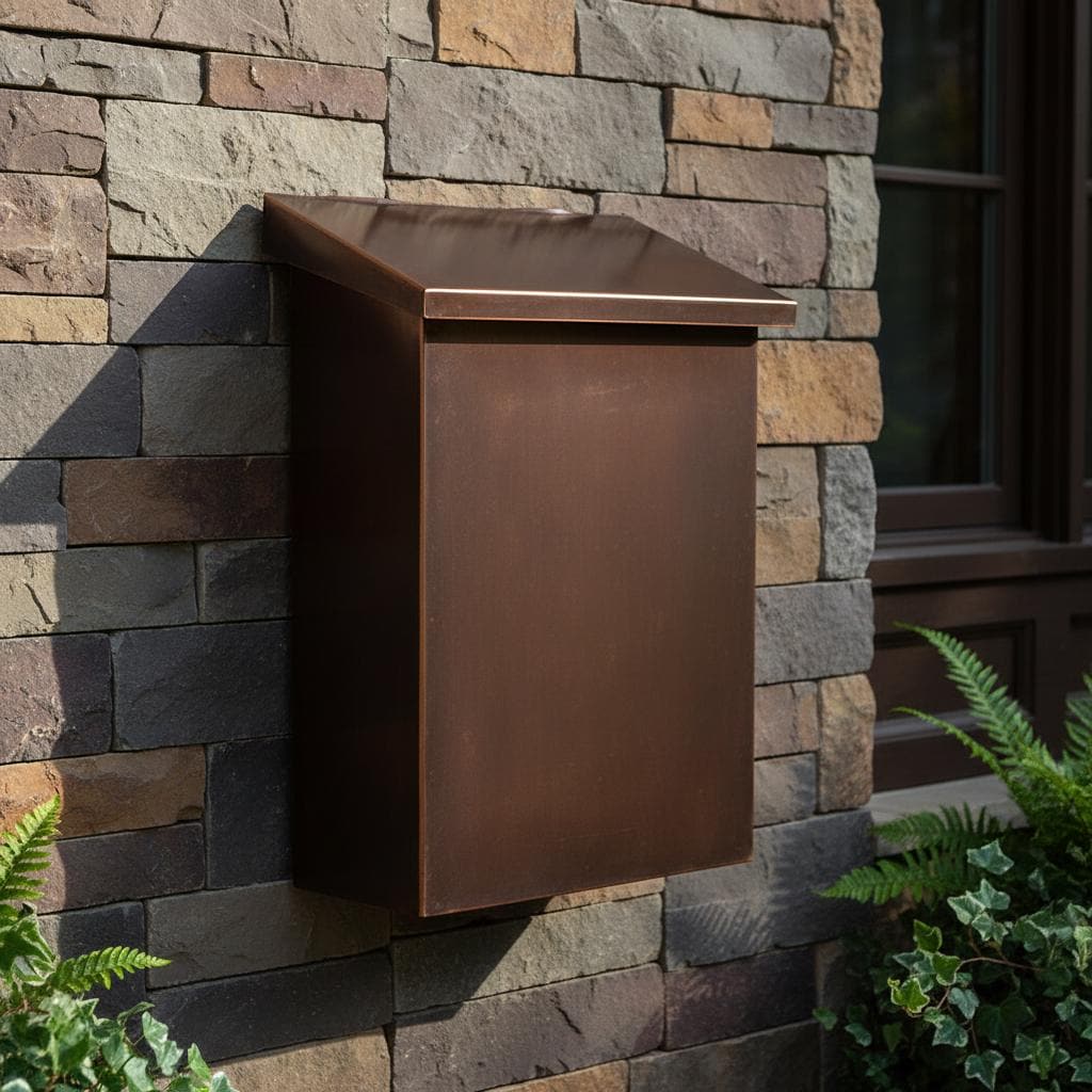 Large Flush Mount vertical Copper Mailbox Stainless steel mailbox