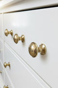 Unlacquered Solid Brass Ball Cabinet Knobs, Drawer Brass Knobs