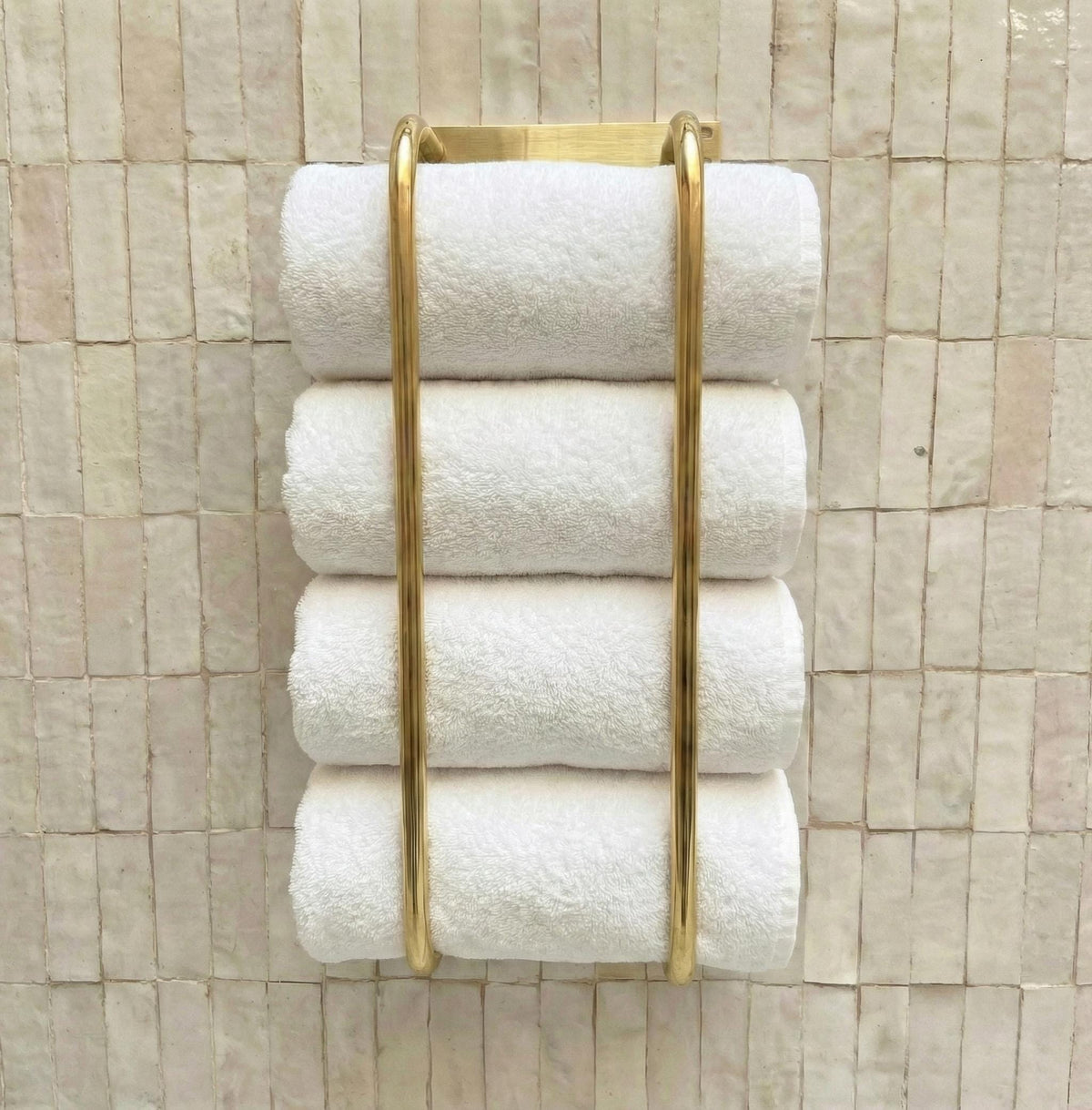 Unlacquered Brass Towel Rack – Solid Brass Bathroom Towel Holder, Handmade Luxury Wall Mounted Towel Rail