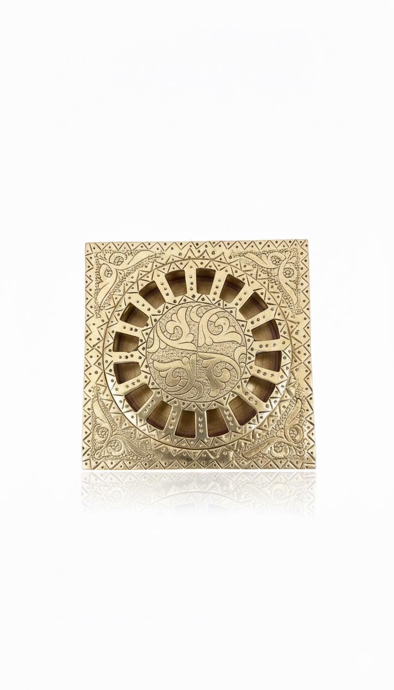 Engraved Brass Square Shower Floor Drain – Shower Accessory