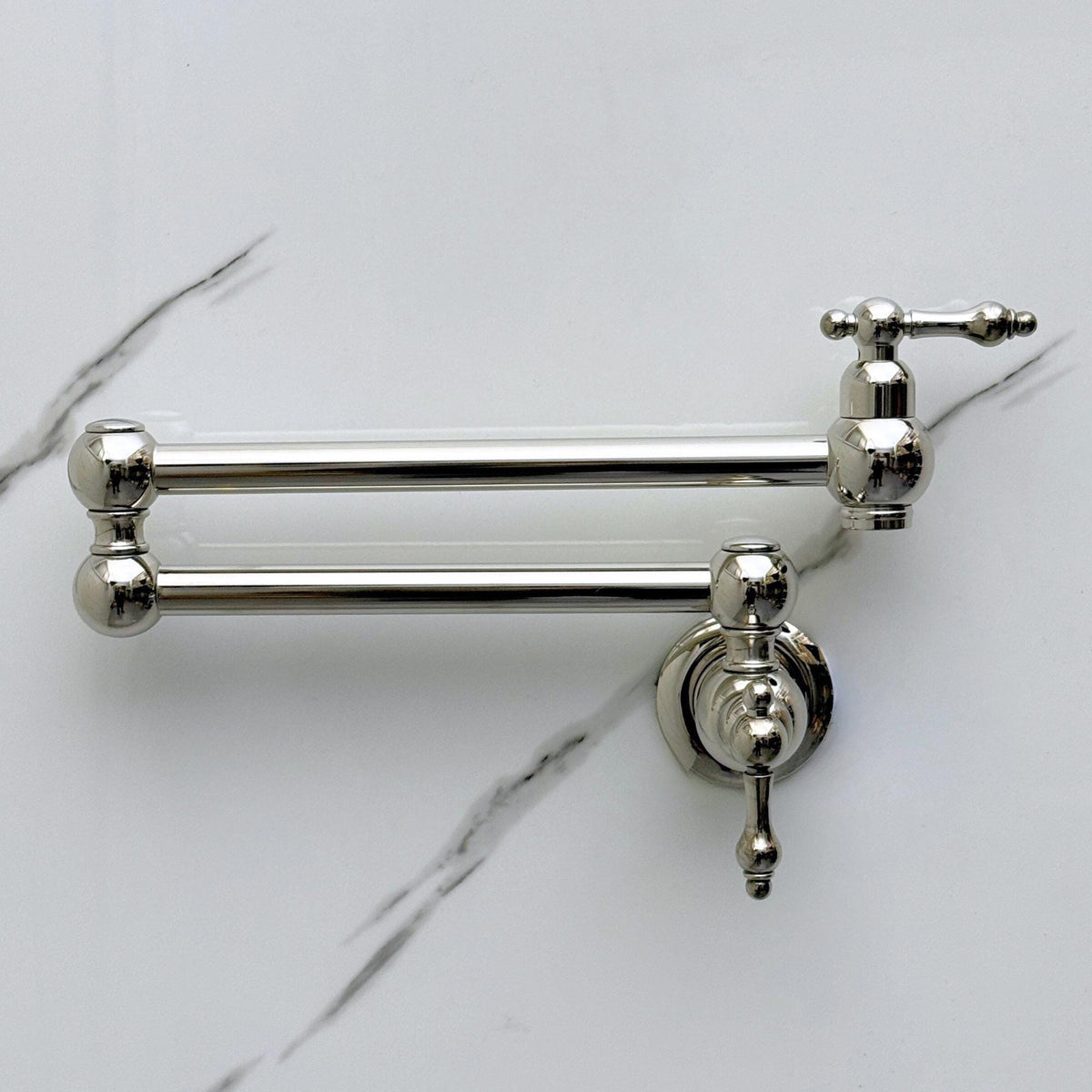 Polished Nickel Pot Filler with Lever Handles