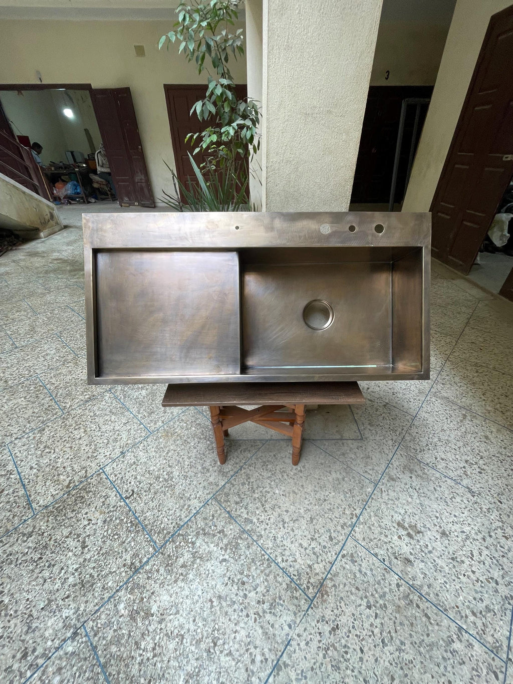 Solid Unlacquered Brass Undermount Hammered Sink