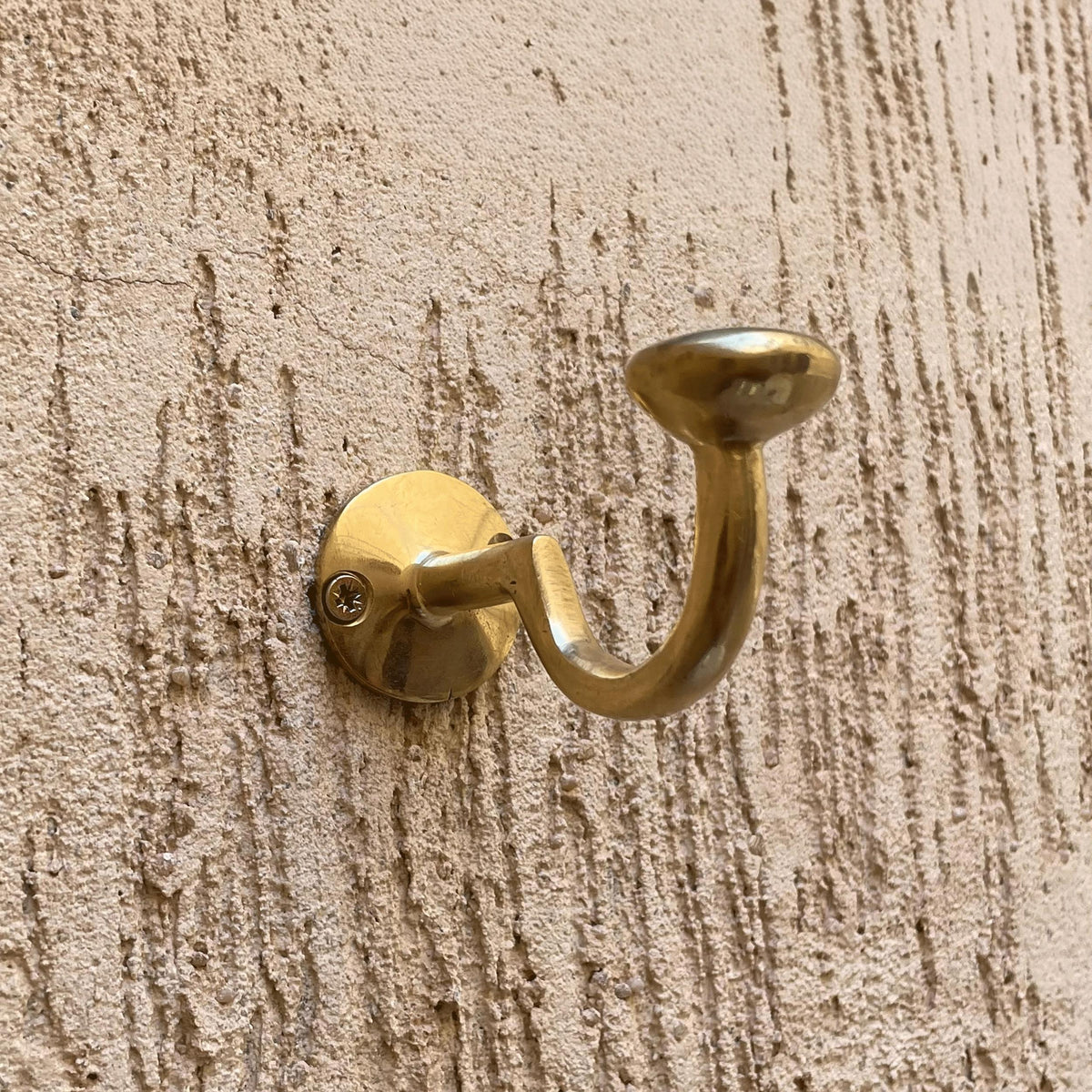Unlacquered Brass Wall Hook, Handmade Moroccan Swan Neck Coat Hanger