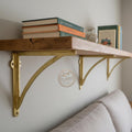 Handmade Solid Brass Shelf Brackets – Victorian Shaker Style, Unlacquered