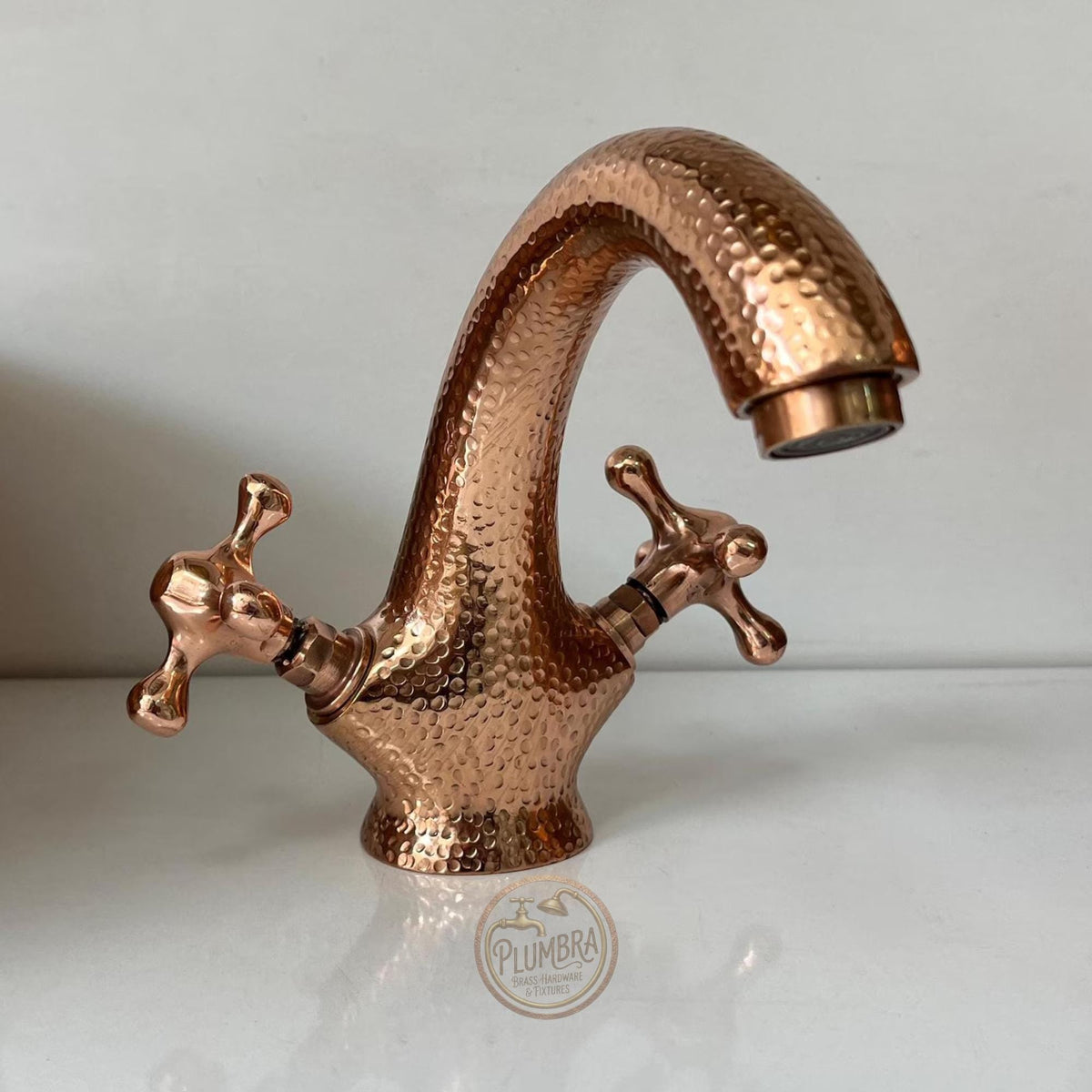 Handcrafted Hammered Copper Faucet, Moroccan Brass Vessel Sink Tap