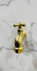 Unlacquered Solid Brass Classic Cross-Handle Wall Faucet