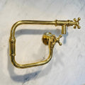 Unlacquered Brass Pot Filler Faucet, Solid Brass, Double Joint Swing Arm