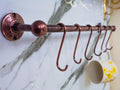 Aged Copper Pot Rack with S Hooks