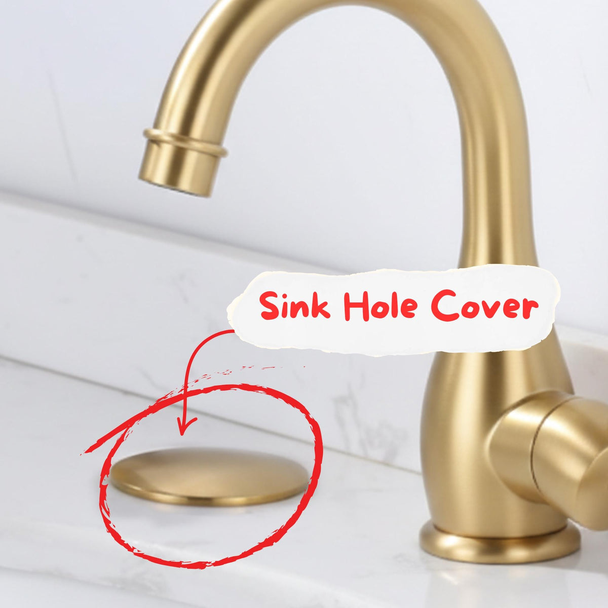 Unlacquered Brass Sink Hole Cover – Faucet Hole Plug, Kitchen & Bathroom Accessory