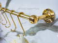 Unlacquered Brass Pot Rail with "S' hooks