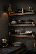 Unlacquered Solid Brass Gallery Rails for Wooden Shelves
