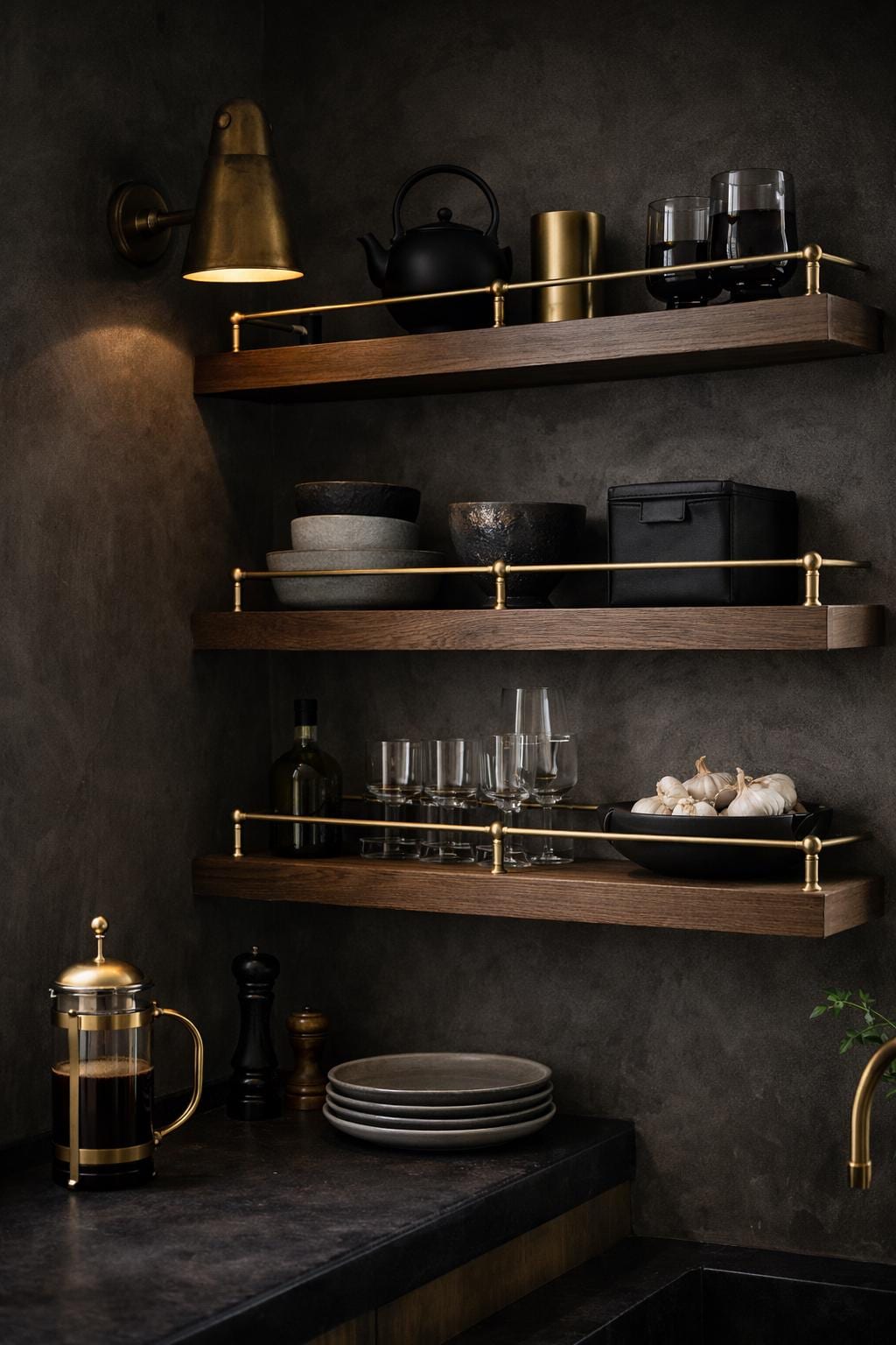 Unlacquered Solid Brass Gallery Rails for Wooden Shelves