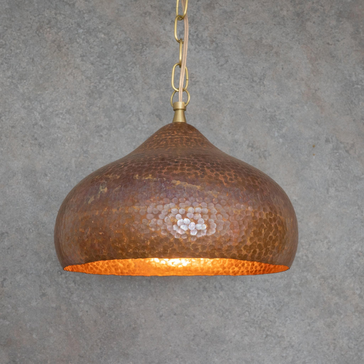 Oxidized Copper Dome Pendant Light, Kitchen Island Lighting