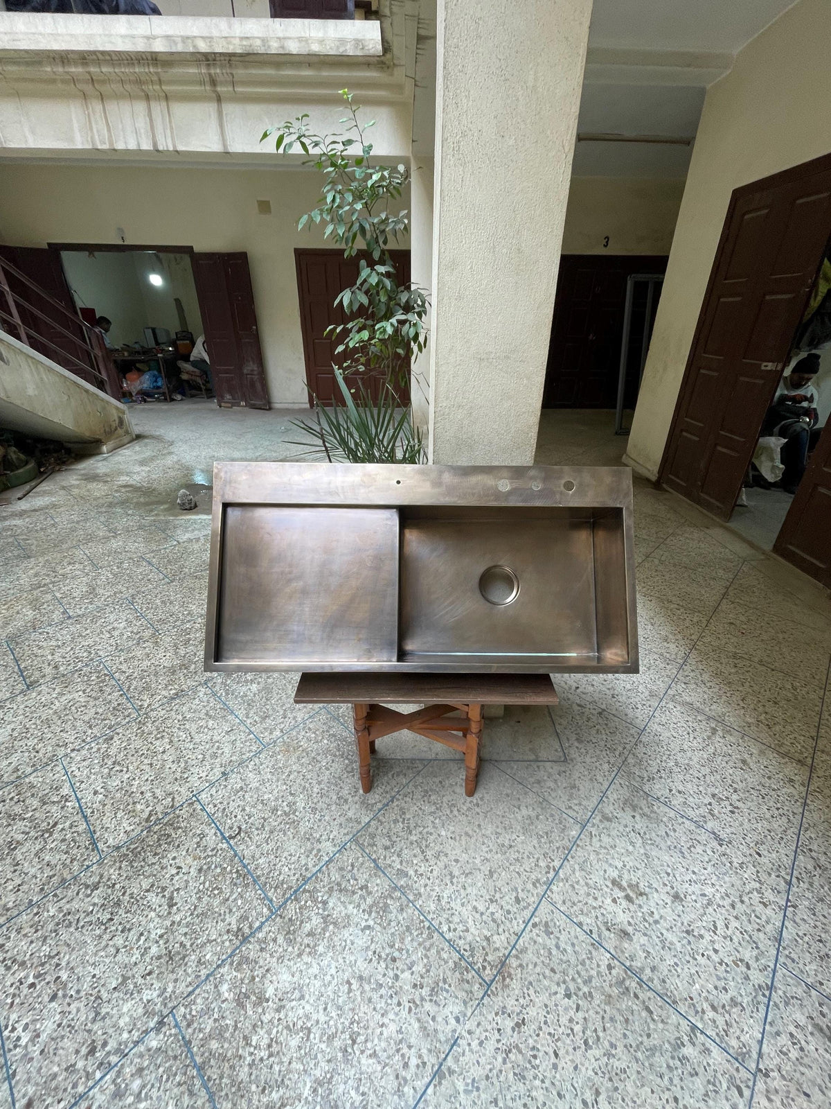 Solid Unlacquered Brass Undermount Hammered Sink