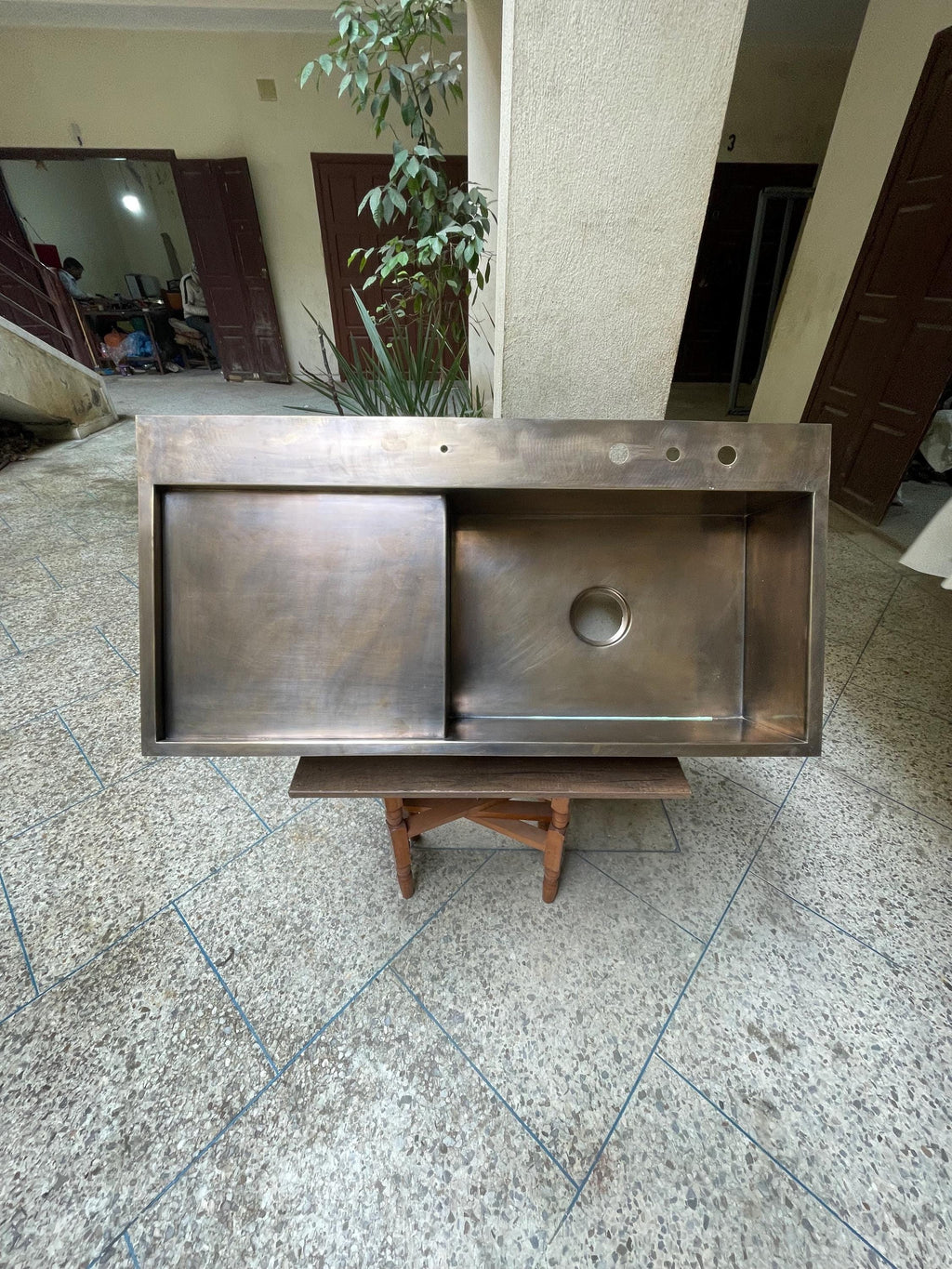 Solid Unlacquered Brass Undermount Hammered Sink