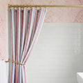 Solid Unlacquered Brass French Return Curtain Rod with Rings - Custom Wrap Around Drapery Hardware