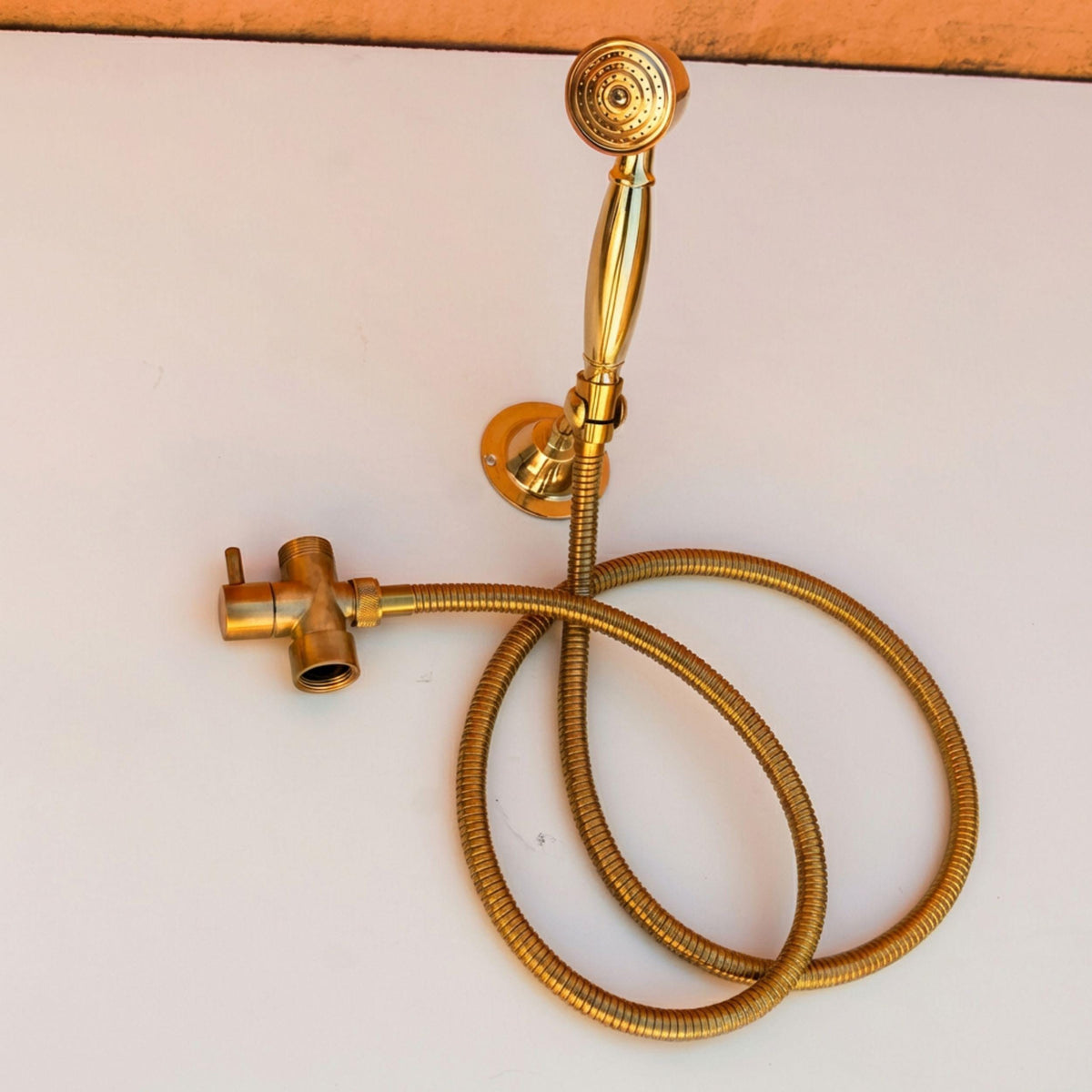 Unlacquered Brass & Copper Handheld Shower Head