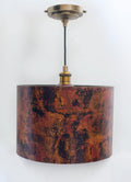 Oxidized Solid Copper Cylinder Pendant Light, Kitchen Island Lighting