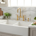 Unlacquered Brass Bridge Kitchen Faucet, Sink Faucet, Vintage Patina