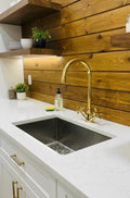 Unlacquered Solid Brass kitchen Faucet, Sink Single Hole