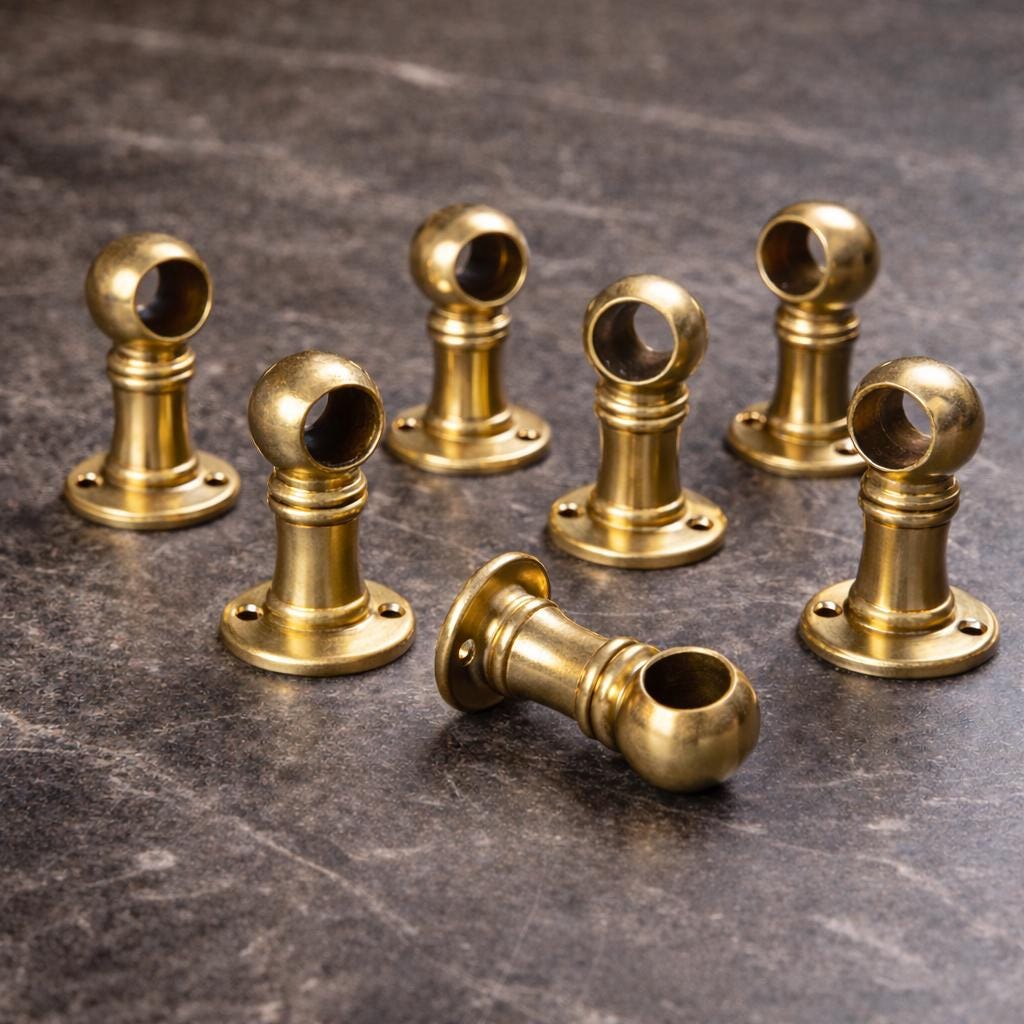 Handmade Brass Gallery Rail with Posts