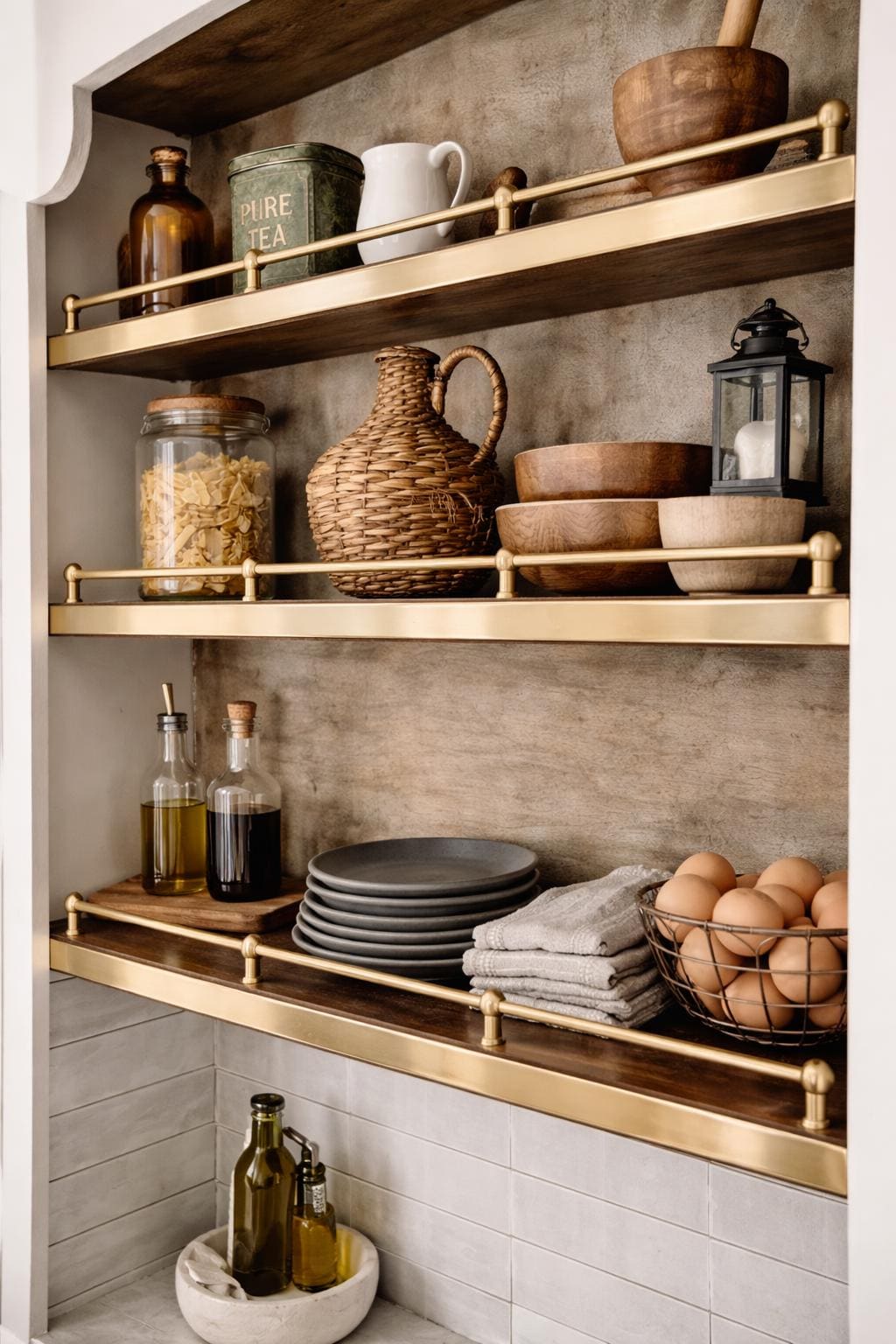 Handmade Brass Gallery Rail with Posts