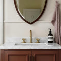 Unlacquered Brass Bathroom Faucet, Widespread Dual Handle Design