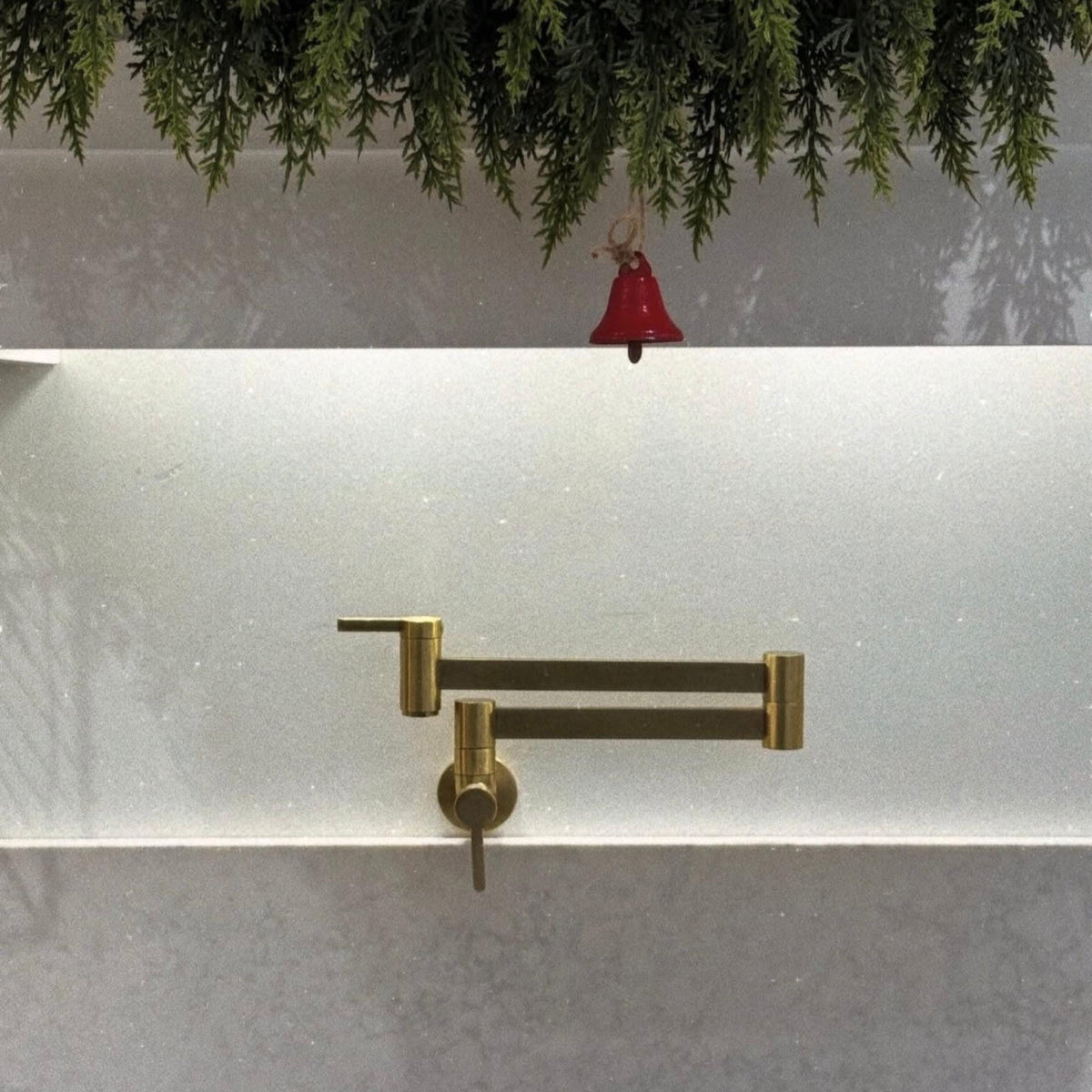 Unlacquered Brass Pot Filler – Wall Mounted Kitchen Stove Faucet