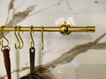 Unlacquered Brass Pot Rack Wall Mount For Kitchen with "S" Hooks