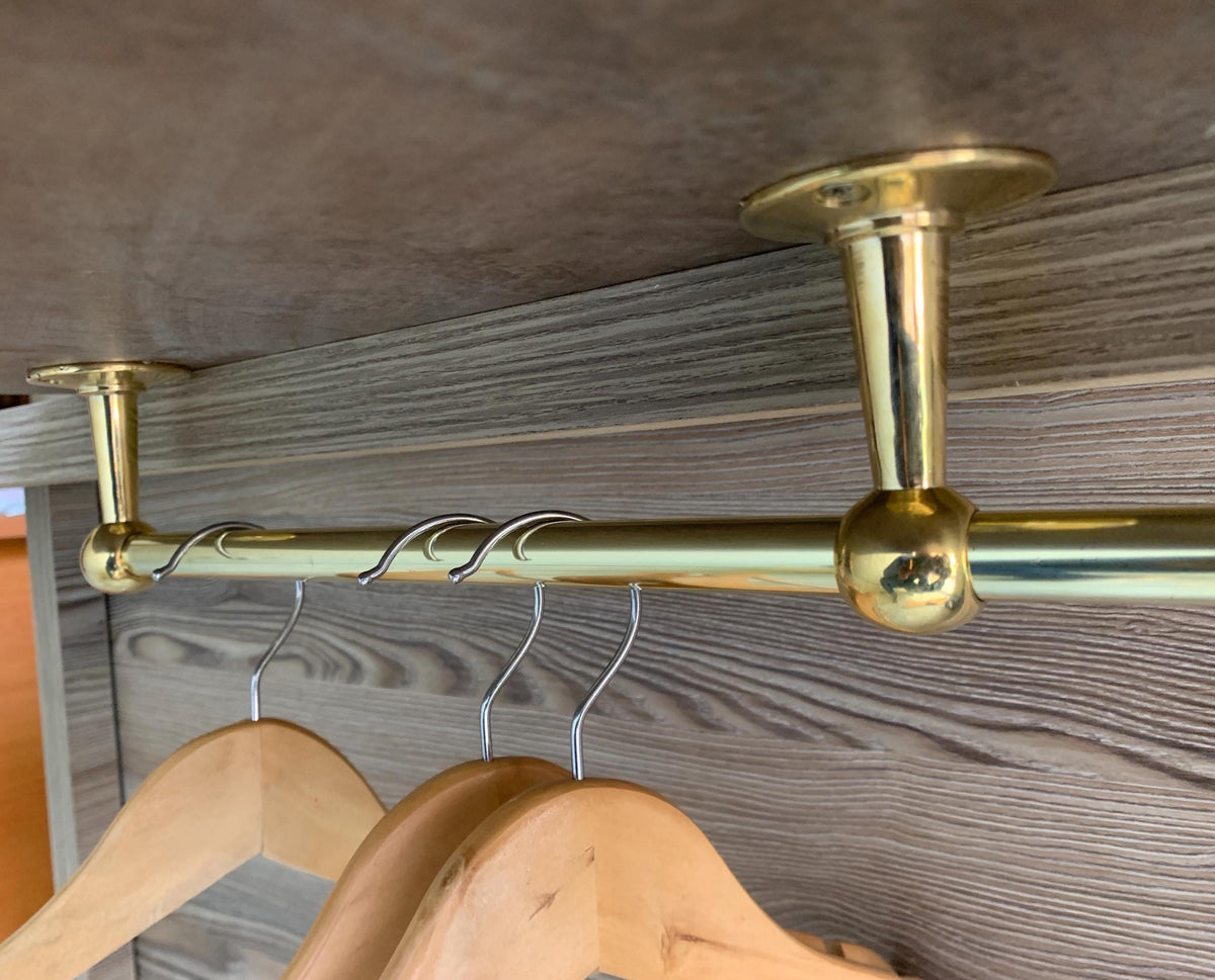 Unlacquered Brass Closet Rod