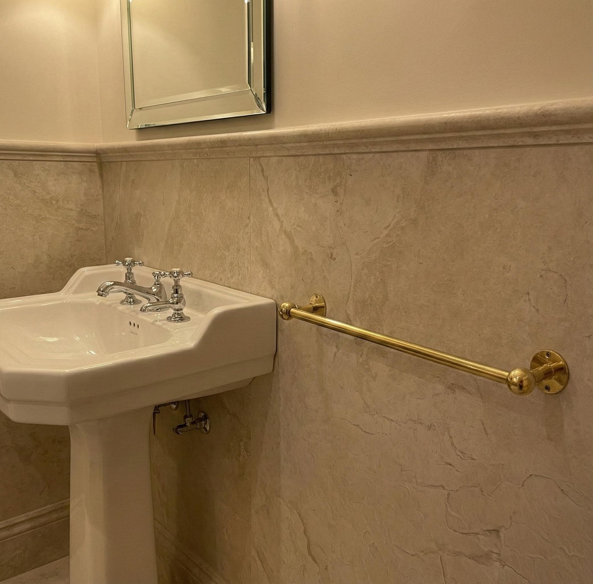 Handmade Unlacquered Brass Towel Rail