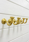 Unlacquered Solid Brass Wall Hooks, Single Wall-Mounted Hook