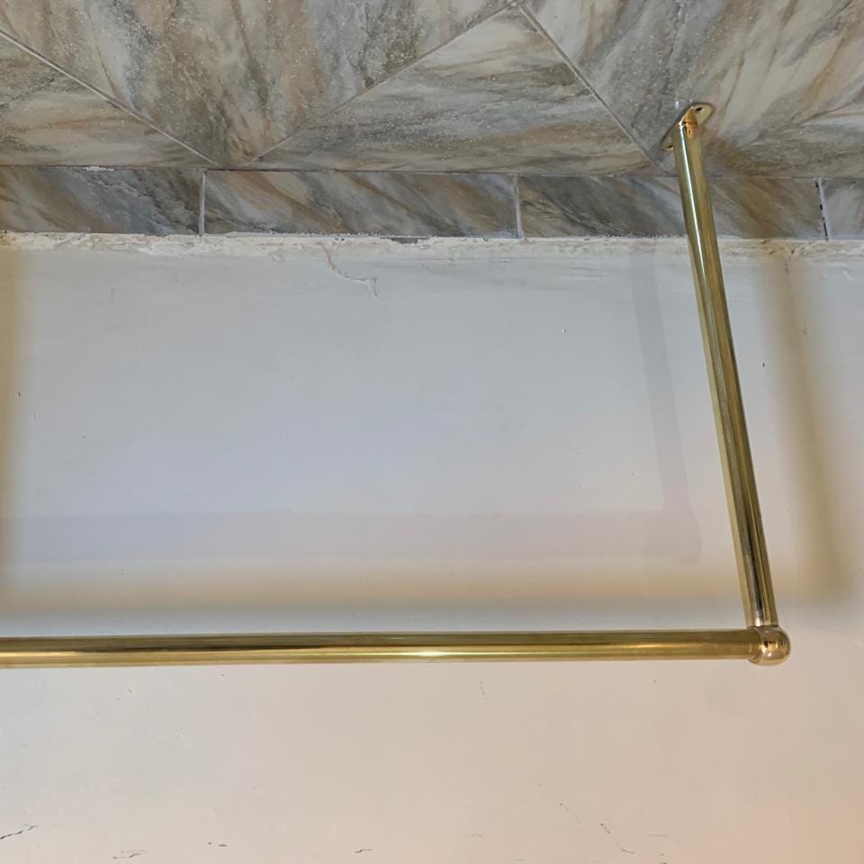 Handcrafted Unlacquered Brass Garment Rack