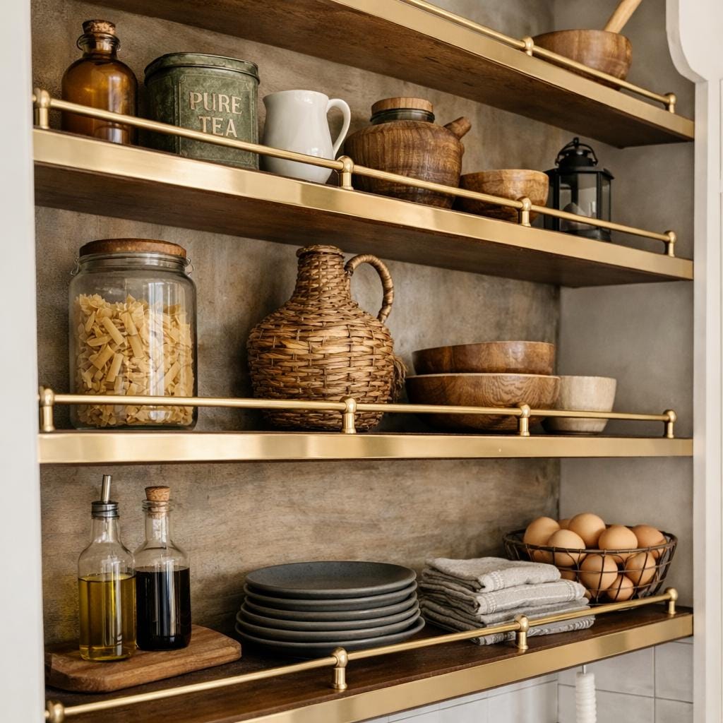 Handmade Brass Gallery Rail with Posts