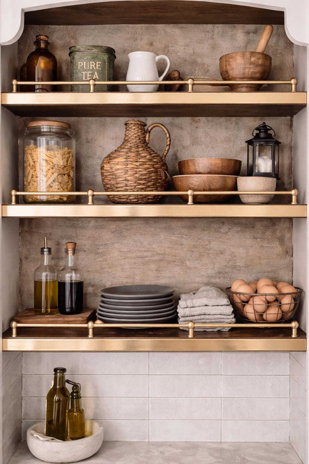 Handmade Brass Gallery Rail with Posts